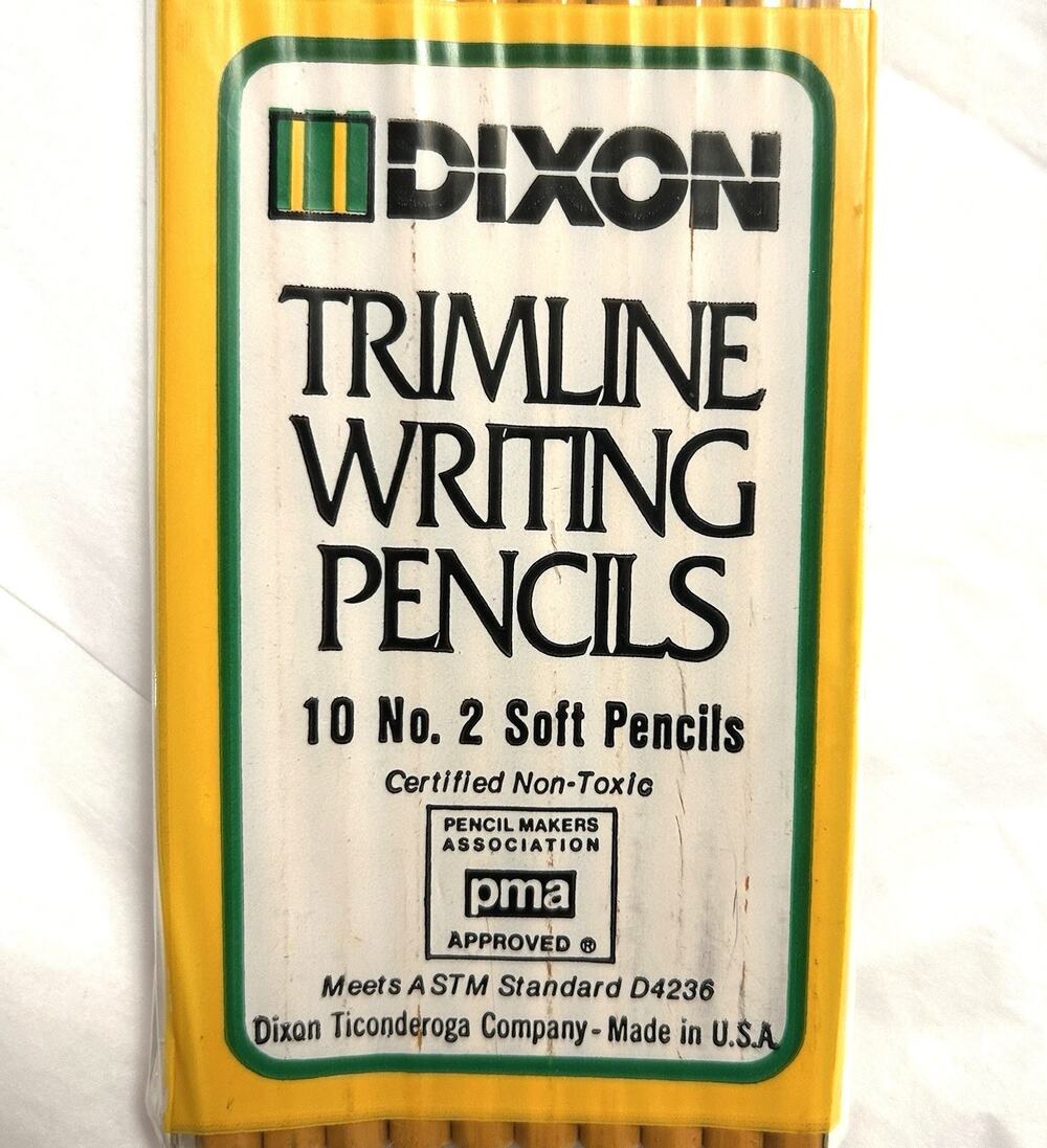 Vintage Dixon Trimline No 2 #3594 Pencils 10 Sealed Old School pencils 90's 80's